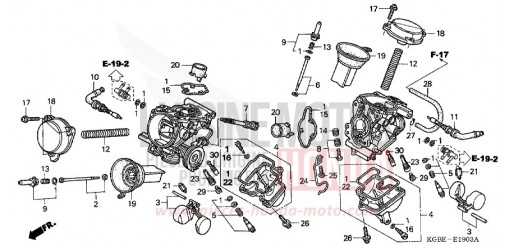 CARBURATEUR (PIECES CONSTITUTIVES) (VT125C4/6) VT125C6 de 2006